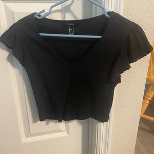 Beautiful black v-neck crop top
